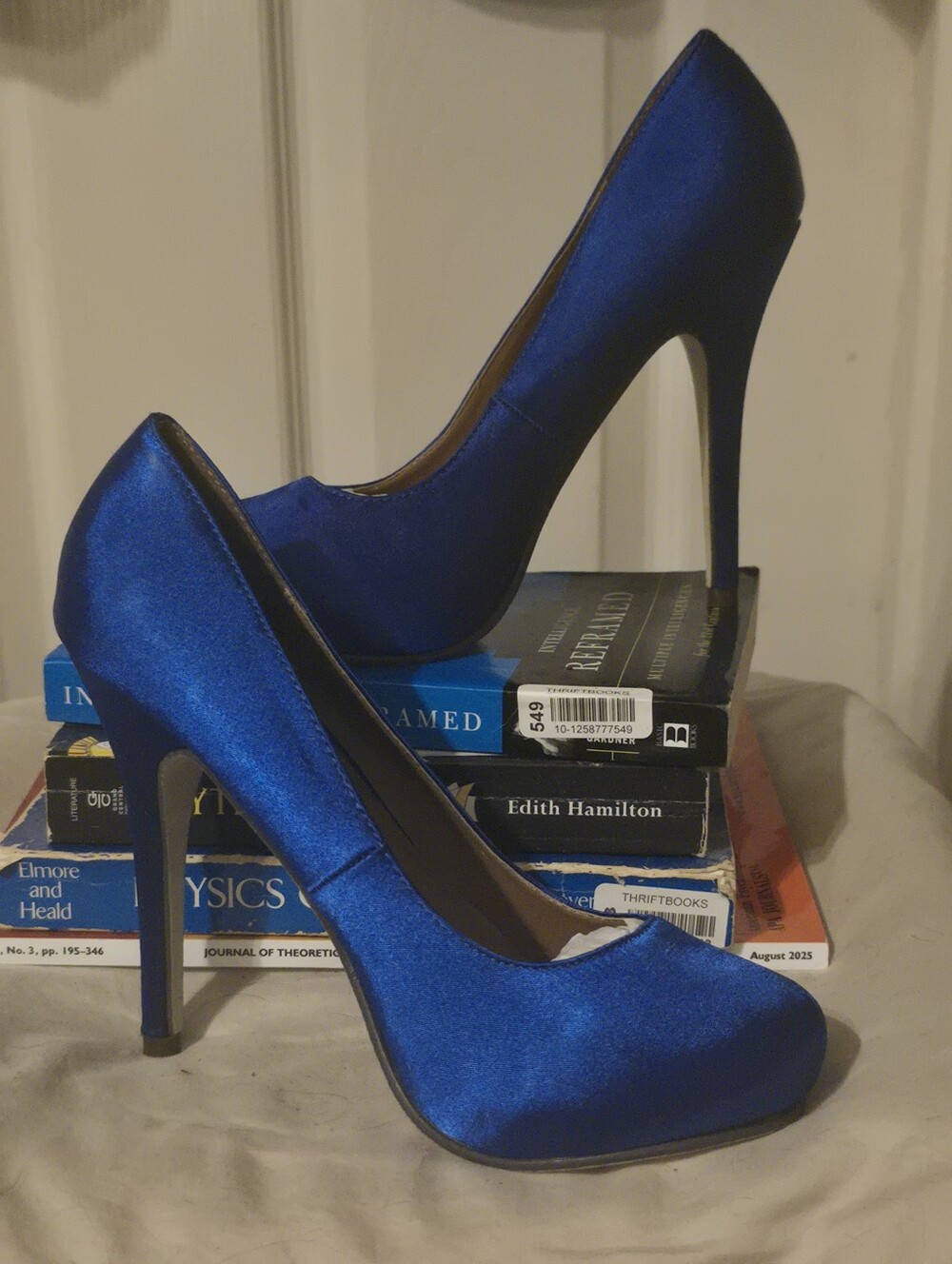 Michael Antonio Cobalt Blue Satin Platform Stiletto Pumps Heels Women’s 6.5